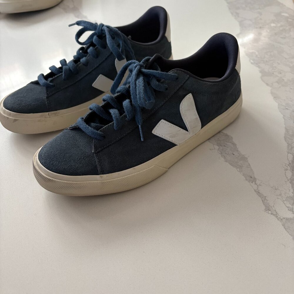 Veja Campo Navy Suede Sneakers Low Top White Logo Size [INSERT SIZE]